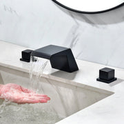 Waterfall Tub Filler Deck Mount, 3 Hole Roman Bathtub Faucet Two Square Handle Bathroom Sink Faucet waterfall-tub-filler-deck-mount-3-hole-roman-bathtub-faucet-two-square-handle-bathroom-sink-faucet Matte Black / Brass / 11.97 x 10.39 x 5.2 inches