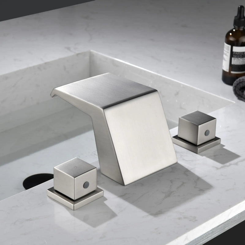 Waterfall Tub Filler Deck Mount, 3 Hole Roman Bathtub Faucet Two Square Handle Bathroom Sink Faucet waterfall-tub-filler-deck-mount-3-hole-roman-bathtub-faucet-two-square-handle-bathroom-sink-faucet 
