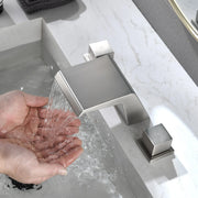 Waterfall Tub Filler Deck Mount, 3 Hole Roman Bathtub Faucet Two Square Handle Bathroom Sink Faucet waterfall-tub-filler-deck-mount-3-hole-roman-bathtub-faucet-two-square-handle-bathroom-sink-faucet 