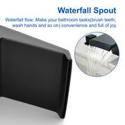 Waterfall Tub Filler Deck Mount, 3 Hole Roman Bathtub Faucet Two Square Handle Bathroom Sink Faucet waterfall-tub-filler-deck-mount-3-hole-roman-bathtub-faucet-two-square-handle-bathroom-sink-faucet 