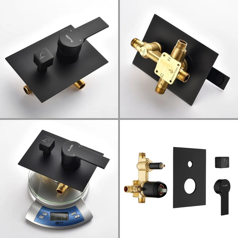 Waterfall Wall Mounted Bathtub Faucet with Hand Shower in Brushed Gold, Brushed Nickel, Matte Black waterfall-wall-mounted-bathtub-faucet-with-hand-shower 