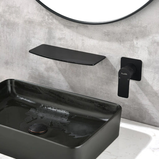 Waterfall faucet for bathtubs and washbasins ‎One Handle Hot Cold Water Mixer 2 Holes Wall Mount Vanity Faucet waterfall-faucet-for-bathtubs-and-washbasins Black / Brass / 12.9 x 8.0 x 3.7 inches