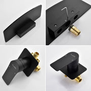 Waterfall faucet for bathtubs and washbasins ‎One Handle Hot Cold Water Mixer 2 Holes Wall Mount Vanity Faucet waterfall-faucet-for-bathtubs-and-washbasins 
