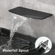 Waterfall faucet for bathtubs and washbasins ‎One Handle Hot Cold Water Mixer 2 Holes Wall Mount Vanity Faucet waterfall-faucet-for-bathtubs-and-washbasins 