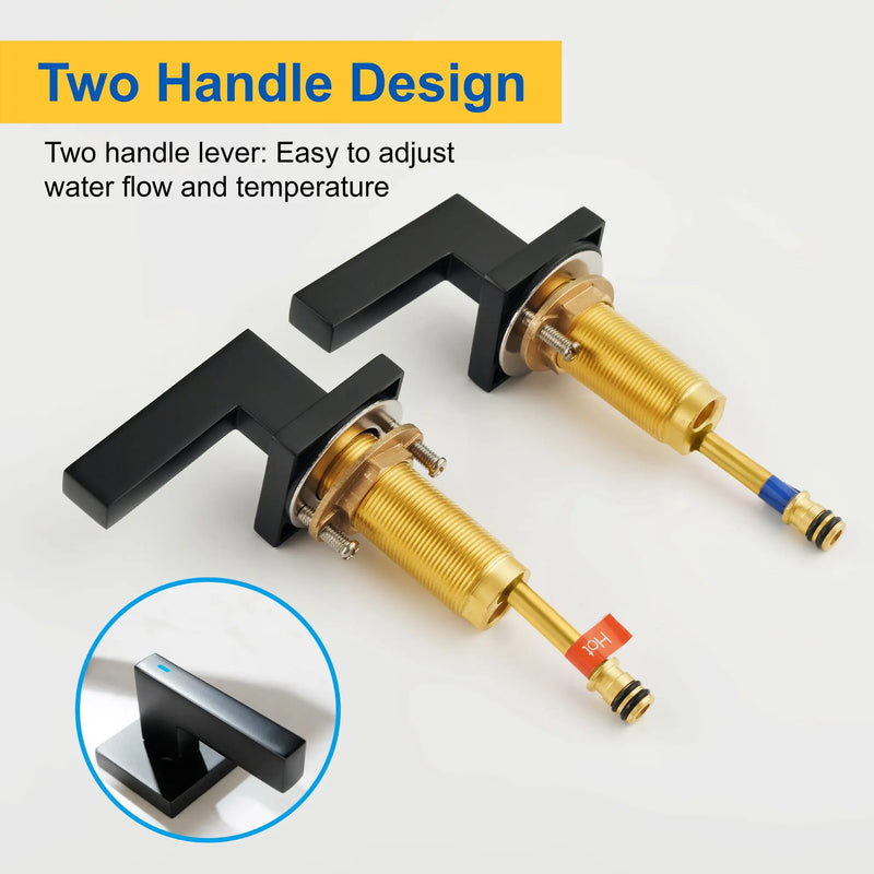 Widespread Bathroom Faucet 3 Hole 2-lever Vanity Faucet with Supply Hoses SUS 304 Stainless Steel bathroom-faucet-widespread-bathroom-faucet-3-hole-vanity-faucet-with-supply-hoses-sus-304-stainless-steel 