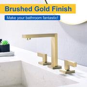 Widespread Bathroom Faucet 3 Hole 2-lever Vanity Faucet with Supply Hoses SUS 304 Stainless Steel bathroom-faucet-widespread-bathroom-faucet-3-hole-vanity-faucet-with-supply-hoses-sus-304-stainless-steel 