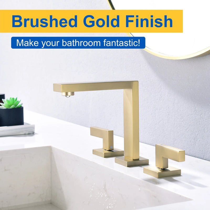 Widespread Bathroom Faucet 3 Hole 2-lever Vanity Faucet with Supply Hoses SUS 304 Stainless Steel bathroom-faucet-widespread-bathroom-faucet-3-hole-vanity-faucet-with-supply-hoses-sus-304-stainless-steel 