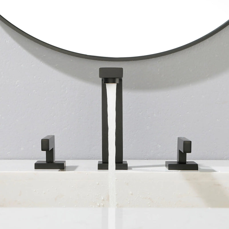 Widespread Bathroom Faucet 3 Hole 2-lever Vanity Faucet with Supply Hoses SUS 304 Stainless Steel bathroom-faucet-widespread-bathroom-faucet-3-hole-vanity-faucet-with-supply-hoses-sus-304-stainless-steel 