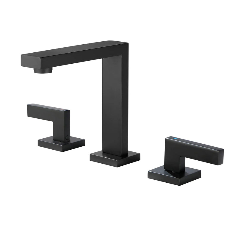 Widespread Bathroom Faucet 3 Hole 2-lever Vanity Faucet with Supply Hoses SUS 304 Stainless Steel bathroom-faucet-widespread-bathroom-faucet-3-hole-vanity-faucet-with-supply-hoses-sus-304-stainless-steel 