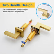 Widespread Bathroom Faucet 3 Hole 2-lever Vanity Faucet with Supply Hoses SUS 304 Stainless Steel bathroom-faucet-widespread-bathroom-faucet-3-hole-vanity-faucet-with-supply-hoses-sus-304-stainless-steel 