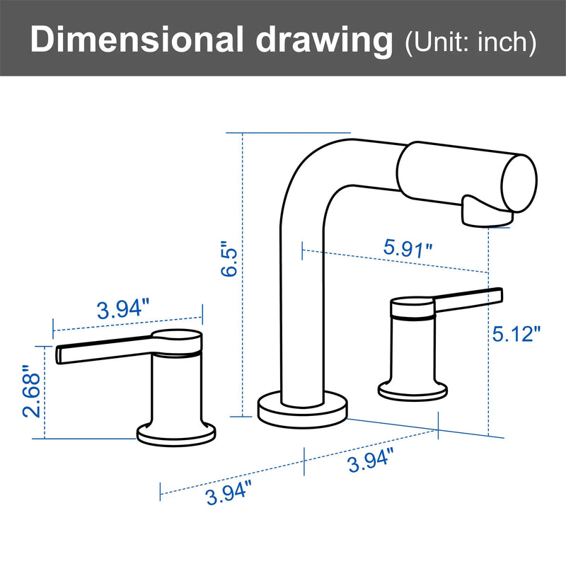 Widespread Bathroom Faucet with 360 Degree Swivel Nozzle and Spout 2 Unique Knob Handles Bathroom Sink Faucet 3 Hole 360-swivel-widespread-bathroom-faucet 