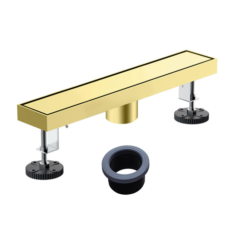 12 Inch Stainless Steel Linear Shower Drain, Rectangle Bathroom Floor Drain – Matte Black, Brushed Nickel & Brushed Gold