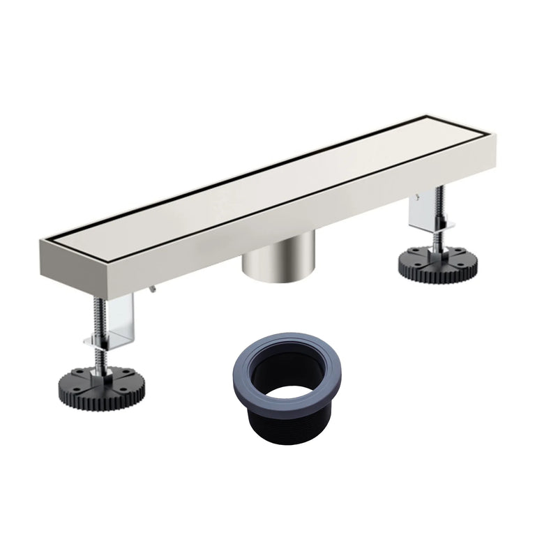 12 Inch Stainless Steel Linear Shower Drain, Rectangle Bathroom Floor Drain – Matte Black, Brushed Nickel & Brushed Gold