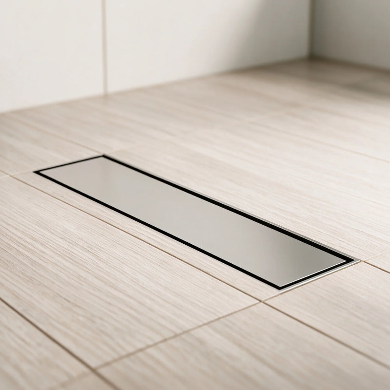 12 Inch Stainless Steel Linear Shower Drain, Rectangle Bathroom Floor Drain – Matte Black, Brushed Nickel & Brushed Gold