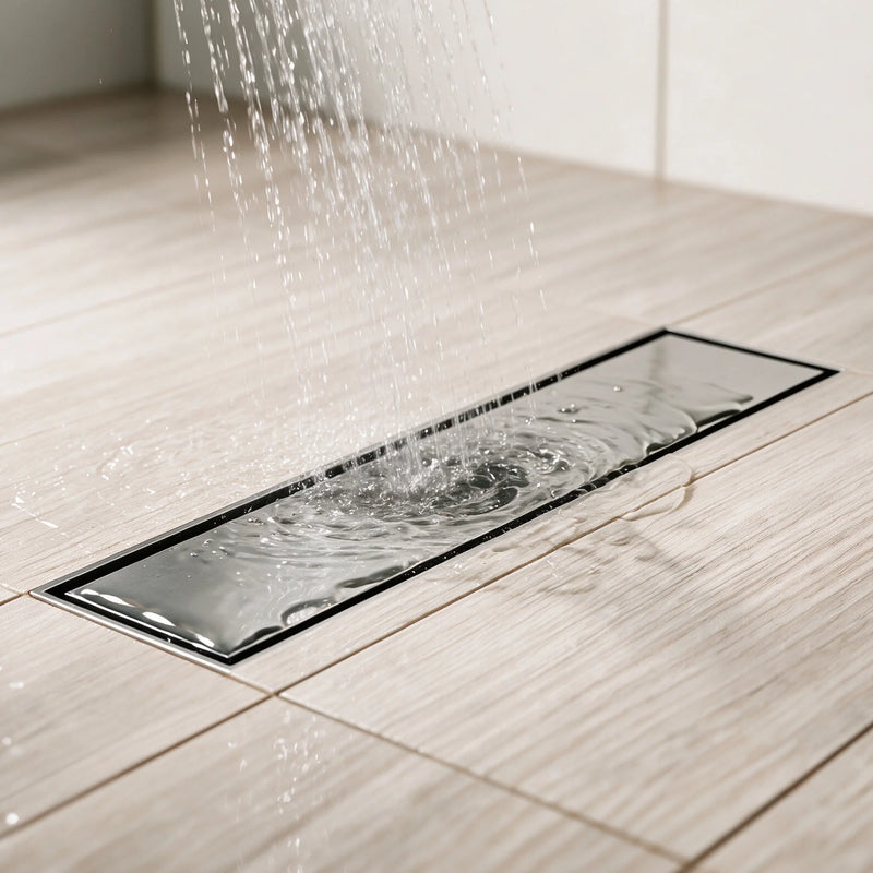 12 Inch Stainless Steel Linear Shower Drain, Rectangle Bathroom Floor Drain – Matte Black, Brushed Nickel & Brushed Gold