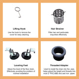 24-inch Rectangular Bathroom Floor Drain 304 Stainless Steel Long Shower Drain with Cover