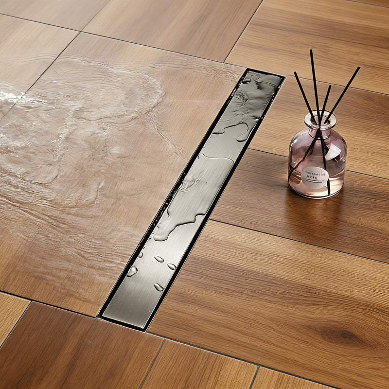 24-inch Rectangular Bathroom Floor Drain 304 Stainless Steel Long Shower Drain with Cover