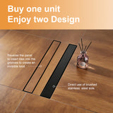 24-inch Rectangular Bathroom Floor Drain 304 Stainless Steel Long Shower Drain with Cover