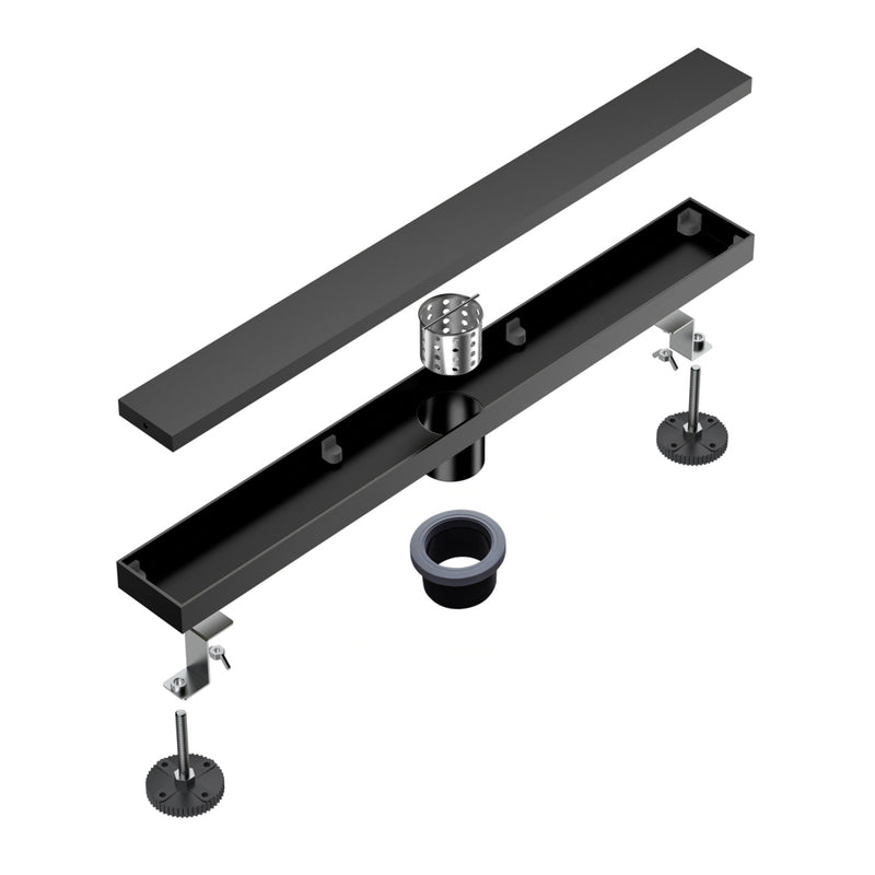 24-inch Rectangular Bathroom Floor Drain 304 Stainless Steel Long Shower Drain with Cover