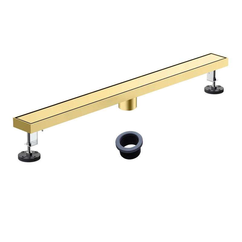32 Inch Stainless Steel Rectangle Linear Shower Drain for Bathroom – Matte Black, Brushed Nickel & Brushed Gold