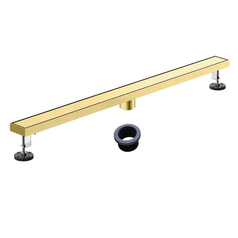 36 Inch Stainless Steel Shower Drain, Modern Linear Floor Drain for Bathroom – Matte Black, Brushed Nickel & Brushed Gold