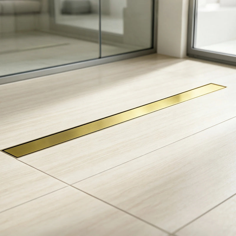 36 Inch Stainless Steel Shower Drain, Modern Linear Floor Drain for Bathroom – Matte Black, Brushed Nickel & Brushed Gold