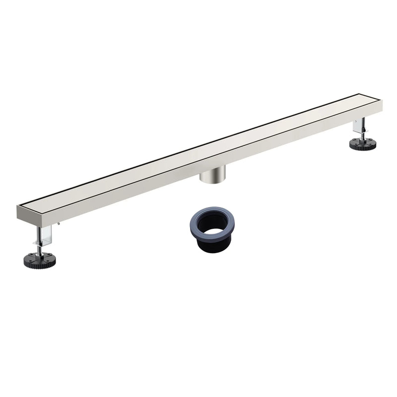 36 Inch Stainless Steel Shower Drain, Modern Linear Floor Drain for Bathroom – Matte Black, Brushed Nickel & Brushed Gold