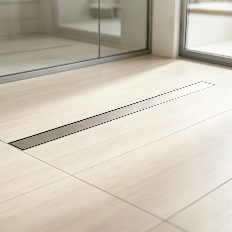 36 Inch Stainless Steel Shower Drain, Modern Linear Floor Drain for Bathroom – Matte Black, Brushed Nickel & Brushed Gold