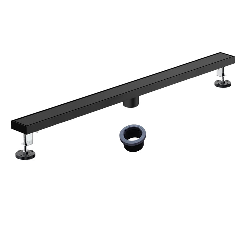 36 Inch Stainless Steel Shower Drain, Modern Linear Floor Drain for Bathroom – Matte Black, Brushed Nickel & Brushed Gold