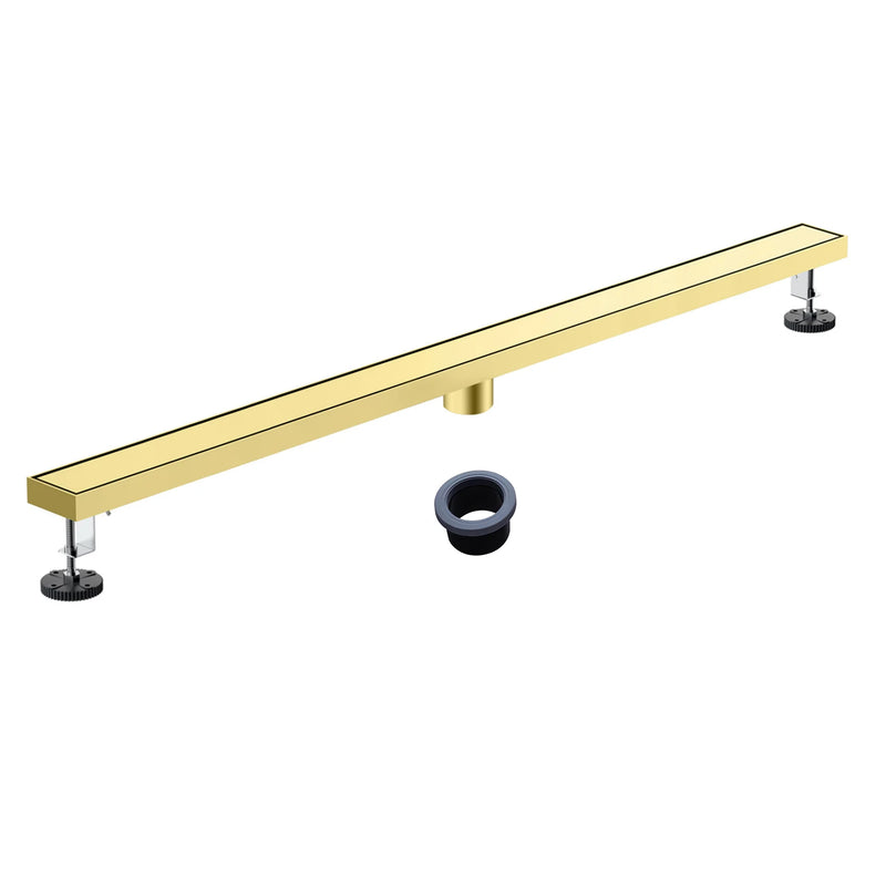 40 Inch Stainless Steel Rectangle Shower Drain, Linear Shower Floor Drain for Bathroom – Matte Black, Brushed Nickel & Brushed Gold