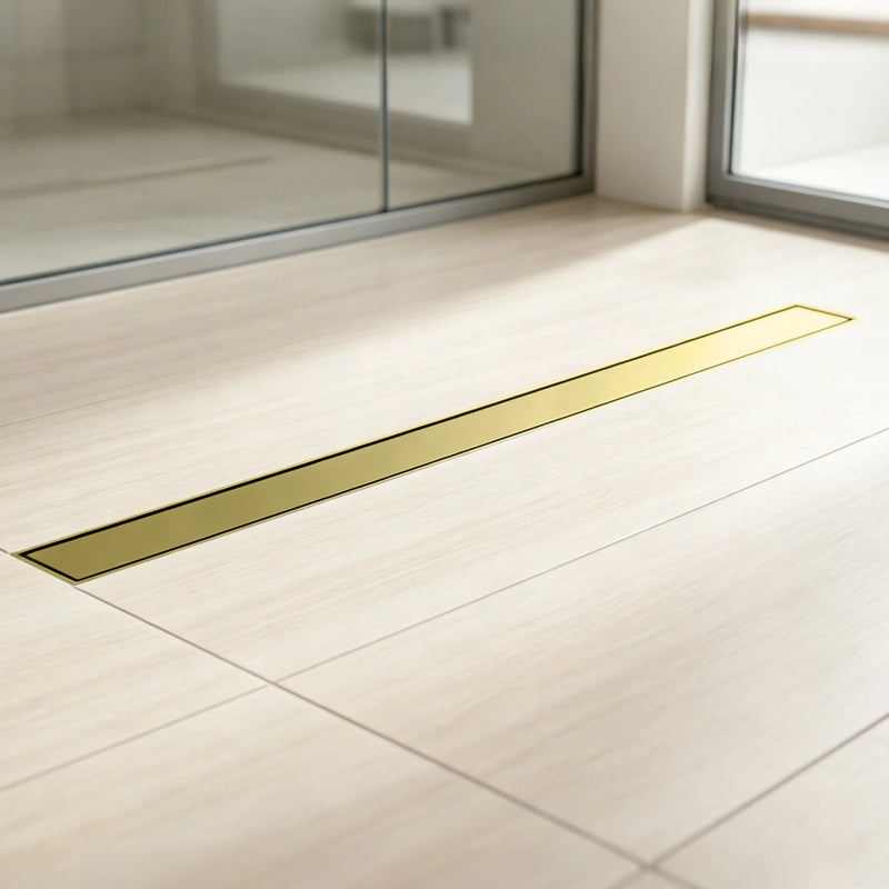 40 Inch Stainless Steel Rectangle Shower Drain, Linear Shower Floor Drain for Bathroom – Matte Black, Brushed Nickel & Brushed Gold