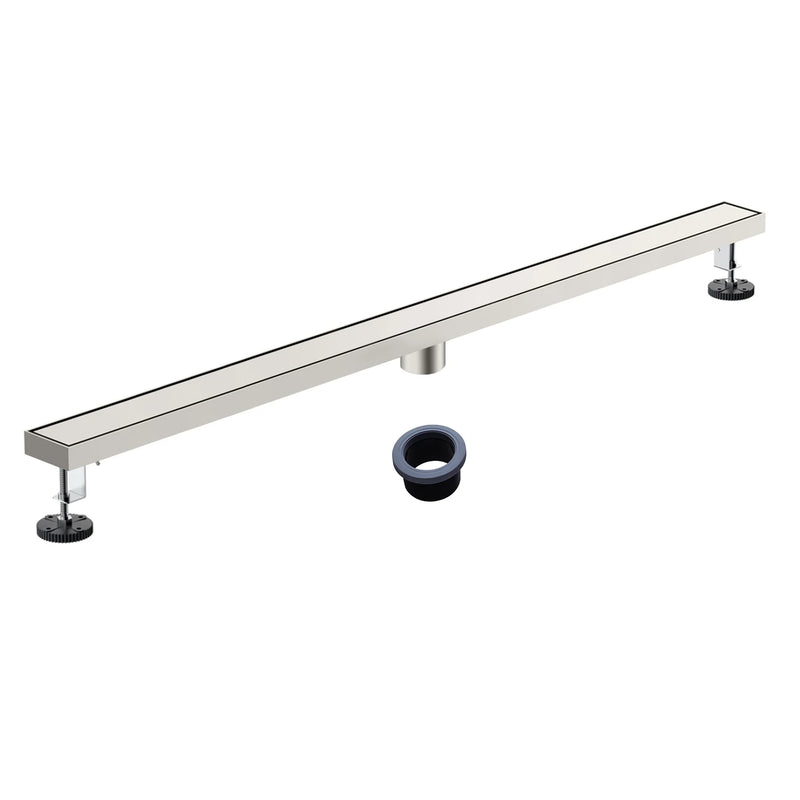 40 Inch Stainless Steel Rectangle Shower Drain, Linear Shower Floor Drain for Bathroom – Matte Black, Brushed Nickel & Brushed Gold