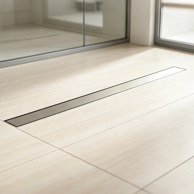 40 Inch Stainless Steel Rectangle Shower Drain, Linear Shower Floor Drain for Bathroom – Matte Black, Brushed Nickel & Brushed Gold