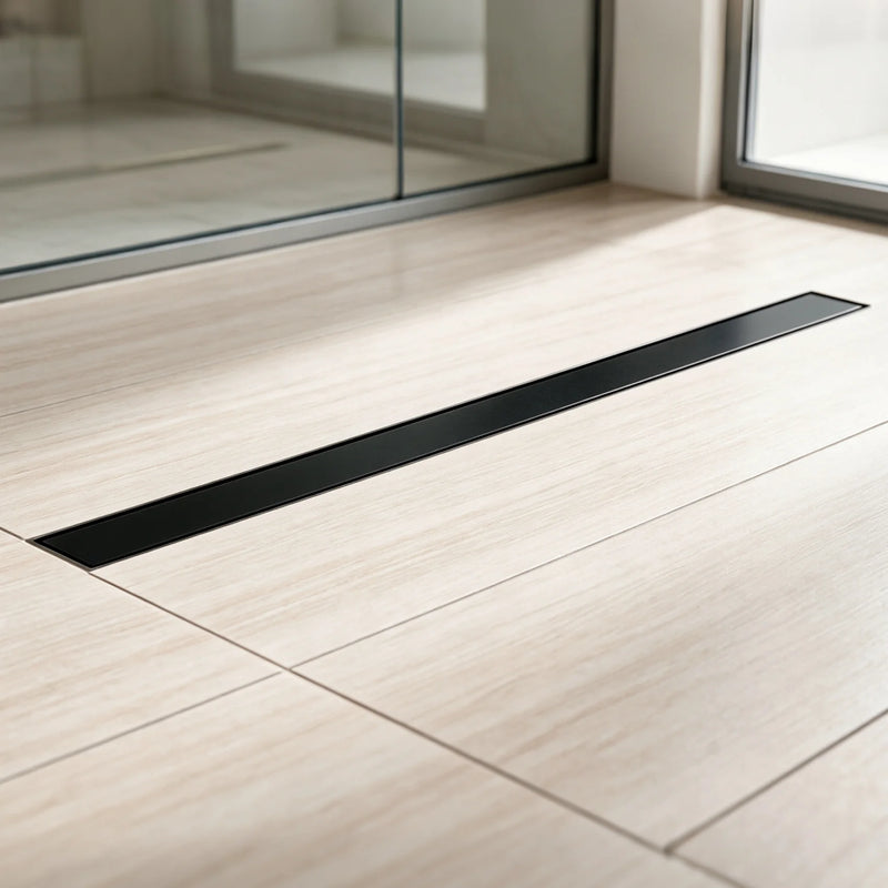 40 Inch Stainless Steel Rectangle Shower Drain, Linear Shower Floor Drain for Bathroom – Matte Black, Brushed Nickel & Brushed Gold
