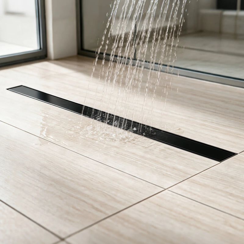 40 Inch Stainless Steel Rectangle Shower Drain, Linear Shower Floor Drain for Bathroom – Matte Black, Brushed Nickel & Brushed Gold