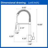 Kitchen Faucet High Arc Spring Kitchen Sink Faucet with Sprayer Single Handle Hole