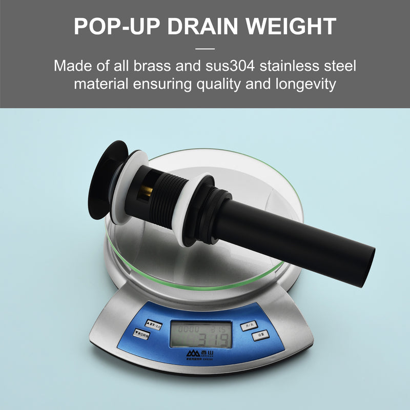 SHAMANDA Brass Bathroom Sink Drain, Vessel Vanity Sink Pop Up Drain Stopper with Overflow Lavatory Drain Assembly