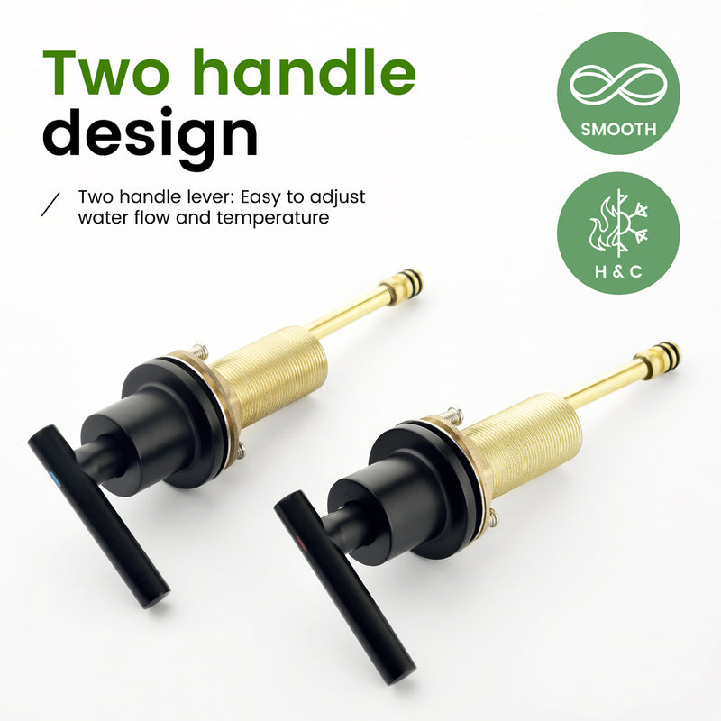Two Handle High Arc Widespread Bathroom Sink Faucet 3 Hole with Pop-Up Drain and Water Supply Lines