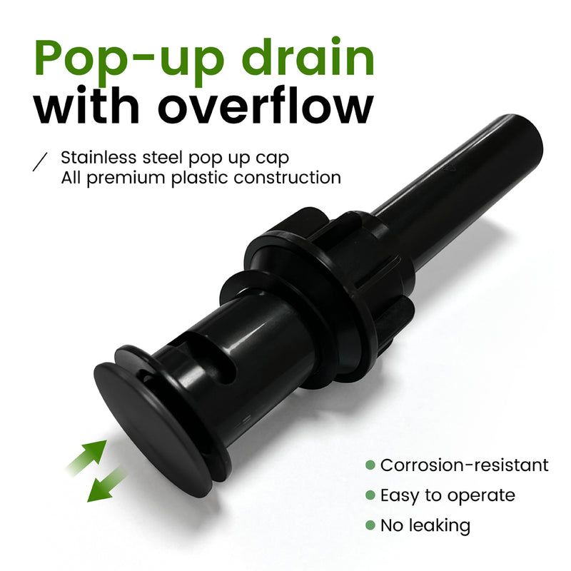 Two Handle High Arc Widespread Bathroom Sink Faucet 3 Hole with Pop-Up Drain and Water Supply Lines