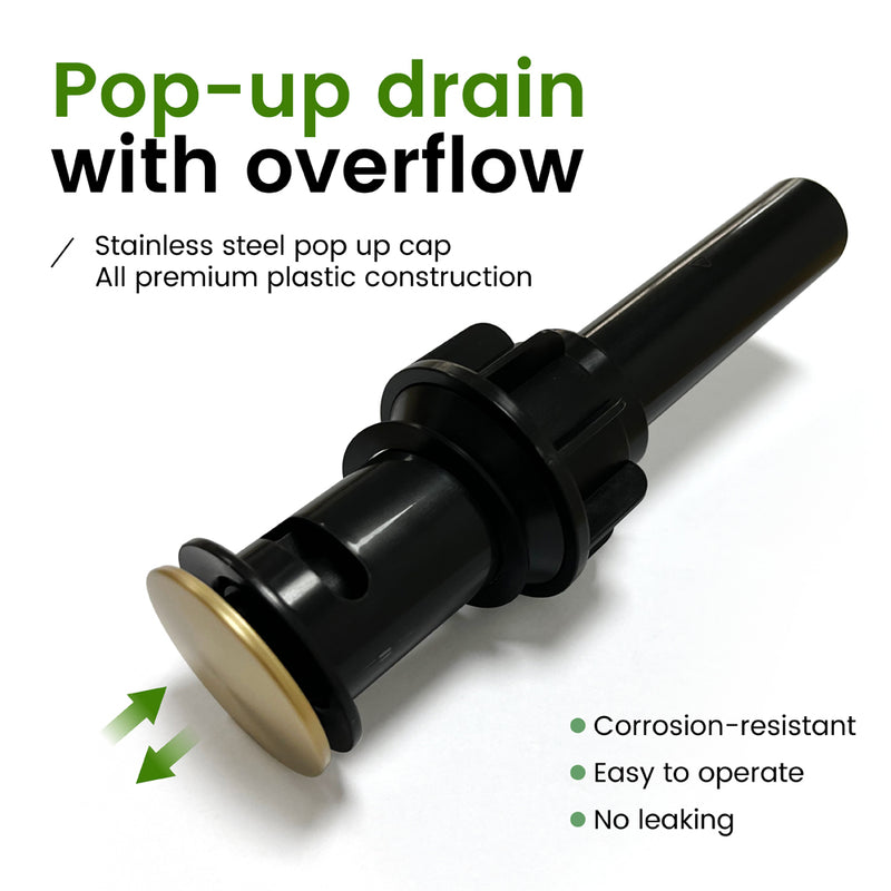 Two Handle High Arc Widespread Bathroom Sink Faucet 3 Hole with Pop-Up Drain and Water Supply Lines