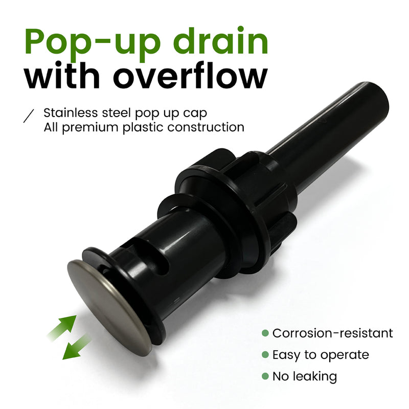 Two Handle High Arc Widespread Bathroom Sink Faucet 3 Hole with Pop-Up Drain and Water Supply Lines