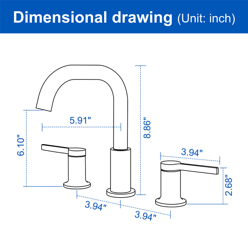 360° rotation Bathroom Faucet  3 Hole 2 Handle Sink Faucet