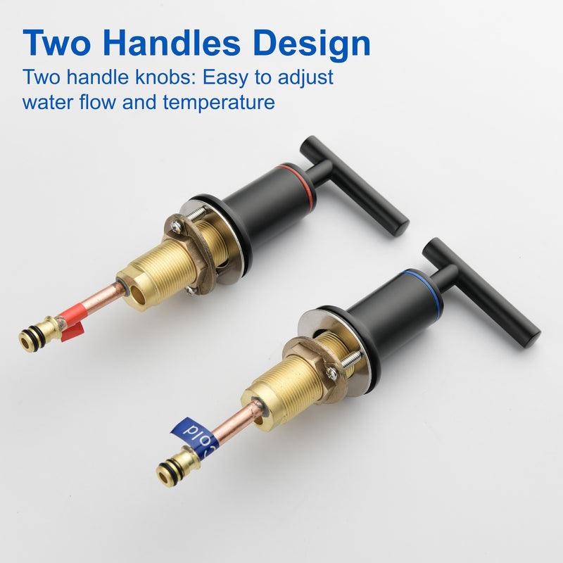 2-Handle 3-Hole 8-inch Brass Bathroom Vanity Faucet