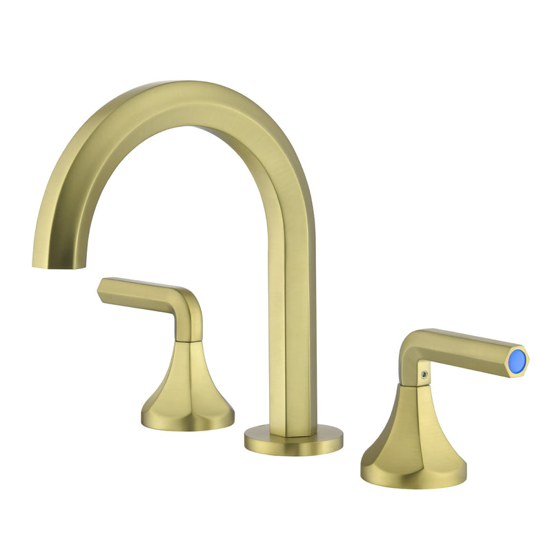 Bathroom Sink Faucet 3 Holes Widespread 8 Inch Lavatory Faucets with Hot and Cold Water Mixer