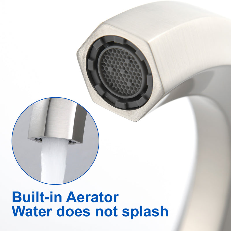 Bathroom Sink Faucet 3 Holes Widespread 8 Inch Lavatory Faucets with Hot and Cold Water Mixer