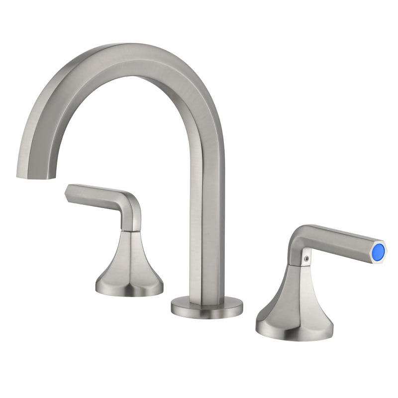 Bathroom Sink Faucet 3 Holes Widespread 8 Inch Lavatory Faucets with Hot and Cold Water Mixer