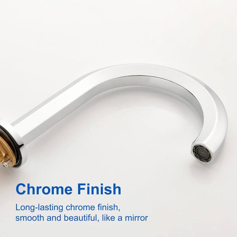 Bathroom Sink Faucet 3 Holes Widespread 8 Inch Lavatory Faucets