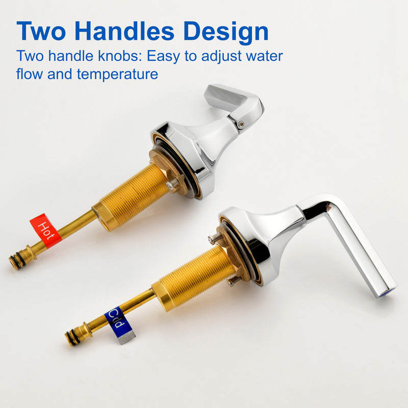 Bathroom Sink Faucet 3 Holes Widespread 8 Inch Lavatory Faucets