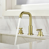 Brass Widespread Bathroom Faucet Two Handle Three Hole Vanity Sink Faucet