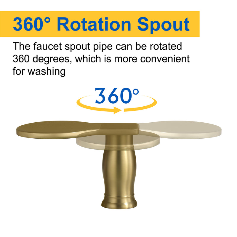 Waterfall Bathroom Tub Filler, Bathtub Faucet 3 Holes, Deck Mount Roman Tub Faucet